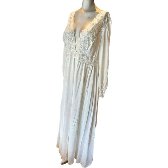 Vintage Shadow Line White Lace Robe Large - Picture 14 of 14